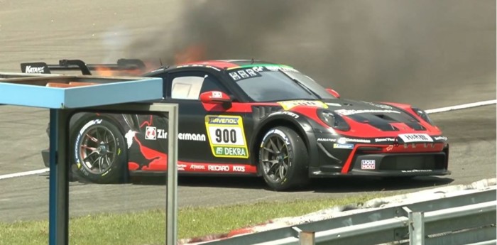 ¡En llamas! Fuerte accidente de un sudamericano en la Clasificación de las 24 horas de Nürburgring