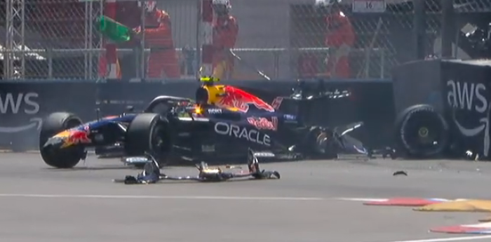 F1: el fuerte accidente de Hadjar que provocó bandera roja en la FP1 del GP de Mónaco