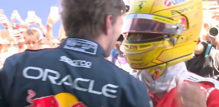 F1: ¡Dos grandes campeones! Max Verstappen saludó a Lewis Hamilton tras su triunfo en Barcelona
