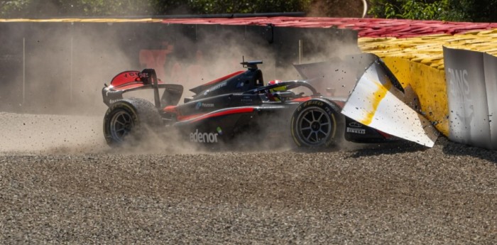 F2: comienzo agridulce para Varrone en Bélgica: fue 3° en la FP1 pero sufrió un leve accidente sobre el final