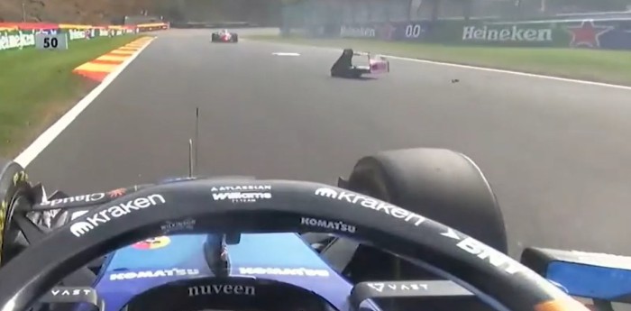 F1: el impactante onboard de Sainz durante el accidente de Gasly en Spa