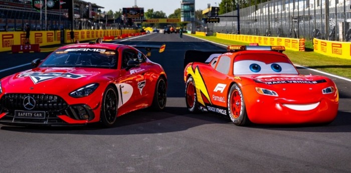 F1: el Rayo McQueen debutó como vehículo de pista en el GP de Italia