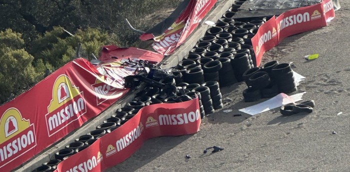 VIDEO: Brutal golpe en Laguna Seca: un Porsche atravesó la valla y desapareció entre los árboles