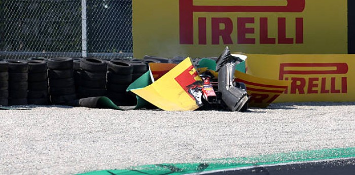 F1: fuerte accidente de Leclerc en Monza y bandera roja en el GP de Italia