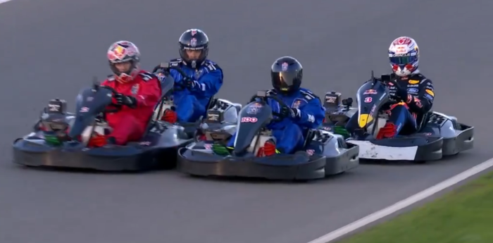 ¡No se la hicieron fácil! Los rivales más duros que enfrentó Max Verstappen en el reto contra los 100 kartings