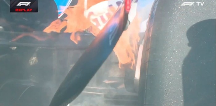 Se incendió el Williams de Carlos Sainz en el primer entrenamiento en el GP de Azerbaiyán