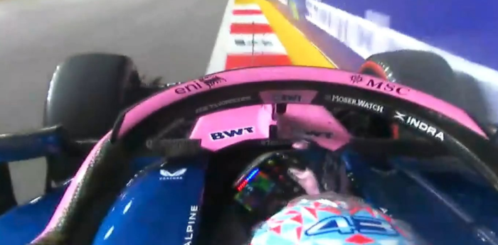 El golpe de Colapinto a la pared en la Q2 del GP de Singapur de F1, desde adentro