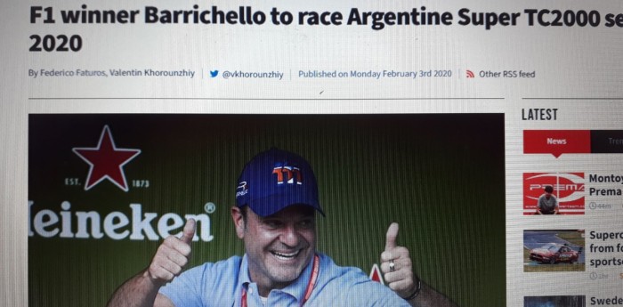 Rubens Barrichello al Súper TC2000 en medios internacionales
