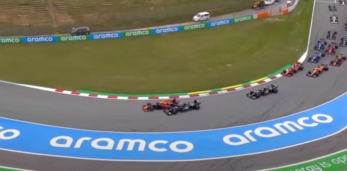 El ajustado sobrepaso de Verstappen a Hamilton en España