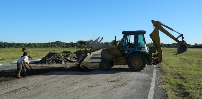 Trabajos en el autódromo de Junín