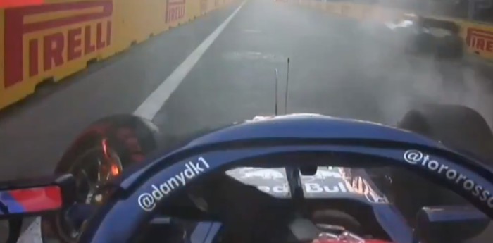 Kvyat bajo la lluvia en Japón