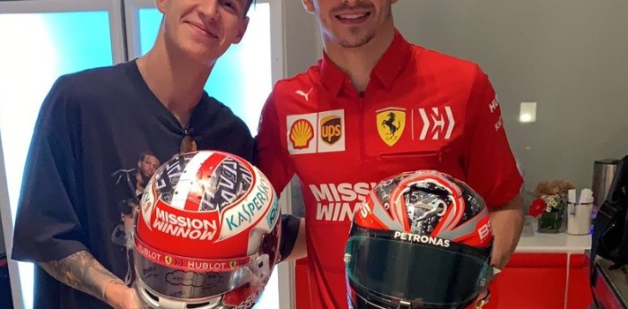 Leclerc y Quartararo intercambiaron sus cascos en Abu Dhabi