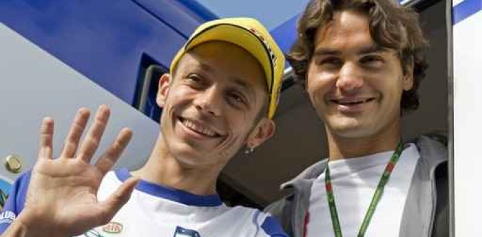 Valentino Rossi y Roger Federer, íntimos amigos