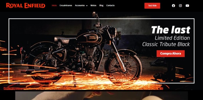 Royal Enfield y su plataforma e-commerce