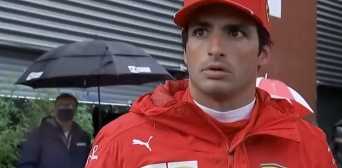 La reacción de Sainz al ver el accidente de Norris