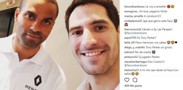 Ardusso y Tony Parker se sacaron una foto