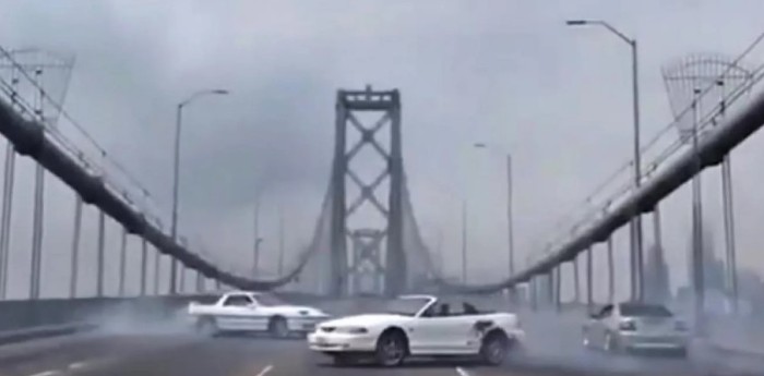 Hicieron trompos en el famoso puente de San Francisco y fueron detenidos