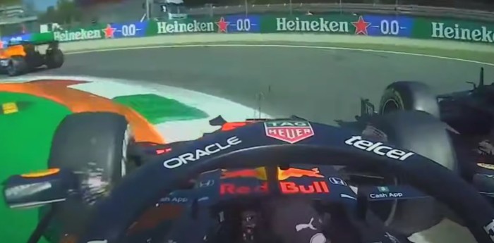 A bordo: El toque con Hamilton desde el auto de Verstappen