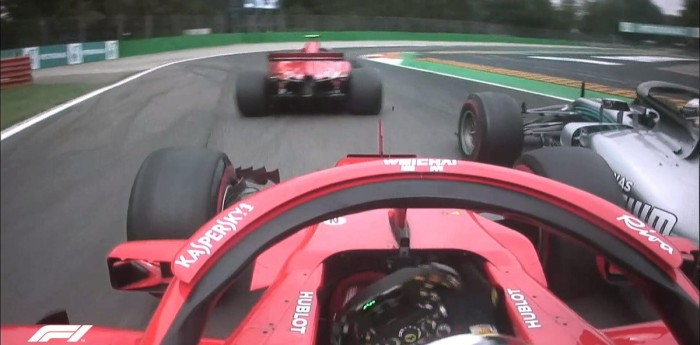 Vettel y Hamilton se tocaron y el de Ferrari quedó último