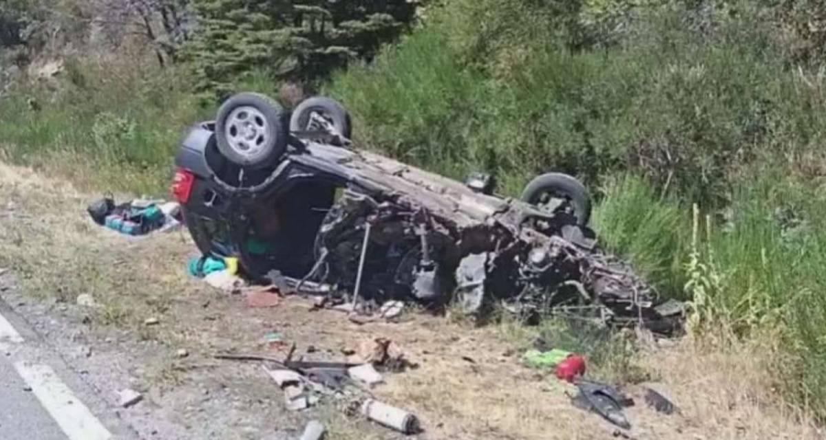 Fuerte accidente en la Ruta 40 entre una camioneta y un colectivo de larga distancia