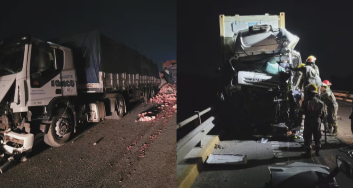 Trágico doble choque de camiones en Ruta 9: un muerto, un herido y corte total del tránsito