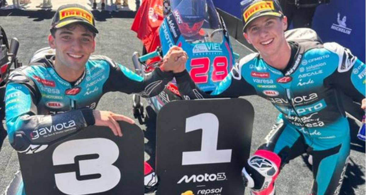 Moto3: Morelli brilló y se subió al podio en Aragón, con Perrone en el octavo lugar