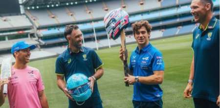 F1: Colapinto aprovechó su llegada a Australia para jugar al Cricket