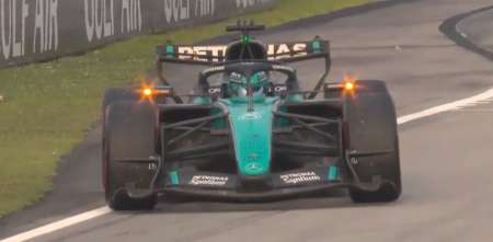 Golpe de escena en la F1: Russell abandonó en el final del GP de Malasia