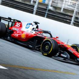 F1: ¡De estreno! Leclerc giró en Barcelona con el flamante SF-26