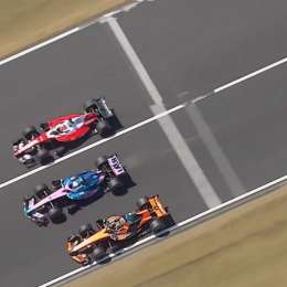 F1: ¡Tres a la par! Una arriesgada acción en la FP1 de Japón casi termina en accidente múltiple