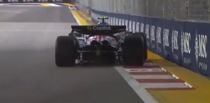 F1: ¡Buscando el límite! Colapinto rozó los muros en la FP1 de Singapur