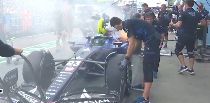 F1: fuego en el Williams de Albon durante la FP1 en Singapur