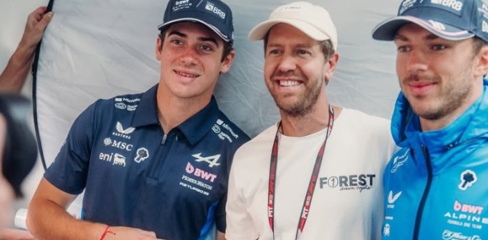 “Reunidos con una leyenda del deporte”, Colapinto se encontró con Sebastian Vettel en Brasil