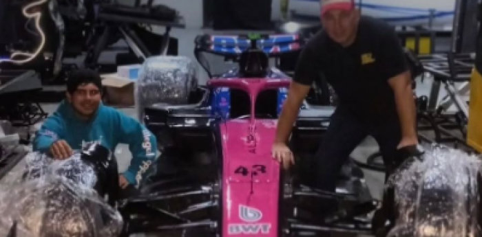 ¡En familia! Padre e hijo construyeron una réplica del Alpine de Colapinto en tamaño real