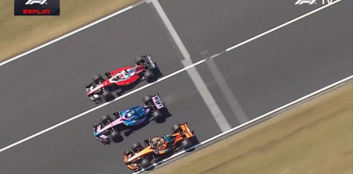 F1: ¡Tres a la par! Una arriesgada acción en la FP1 de Japón casi termina en accidente múltiple