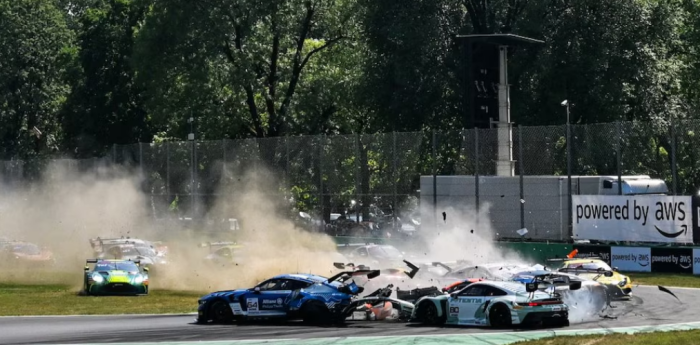 ¡Impactante! El fuerte accidente en la largada del GT World Challenge en Monza, con dos argentinos como espectadores