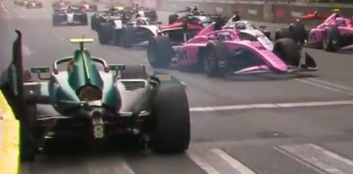 Caos en la Fórmula 2: así fue la accidentada largada de la Carrera Sprint en Bakú