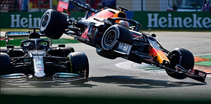 Una imagen que asusta: el golpe entre Hamilton y Verstappen en Súper Slow
