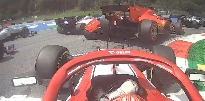 Insólito toque entre las Ferrari de Vettel y Leclerc en Austria